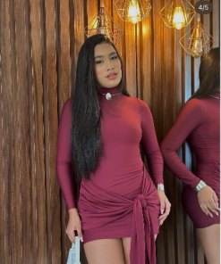 Vestido Gola Alta Nó