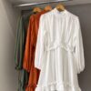 Vestido Chifon Manga Longa